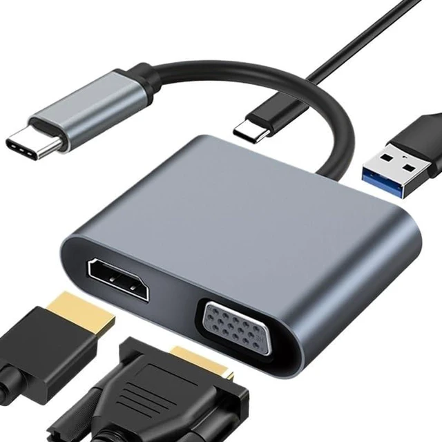 Main image of 4 in 1 USB C to HDMI PD Adapter TY>pe C Hub with 4K HDMI Port Port USB 3.0 Port 60W Power Delivery for Pro