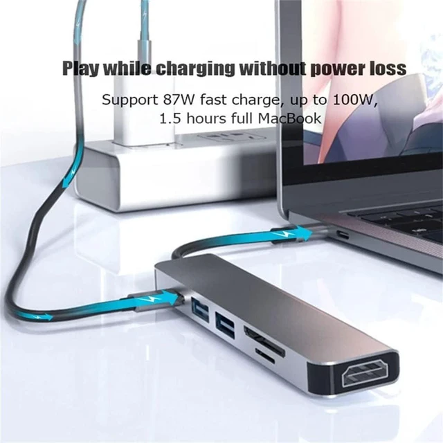 Alt view image 4 of 5 - C Hub to -Compatible Rj45 100M VGA Adapter OTG Thunderbolt 3 Dock with PD TF SD(8in1)