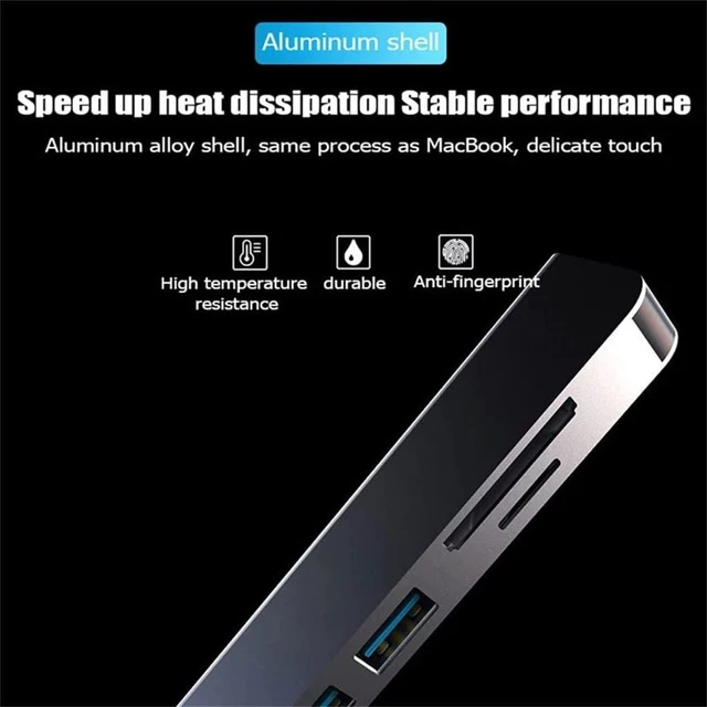 Alt view image 5 of 5 - C Hub to -Compatible Rj45 100M VGA Adapter OTG Thunderbolt 3 Dock with PD TF SD(8in1)