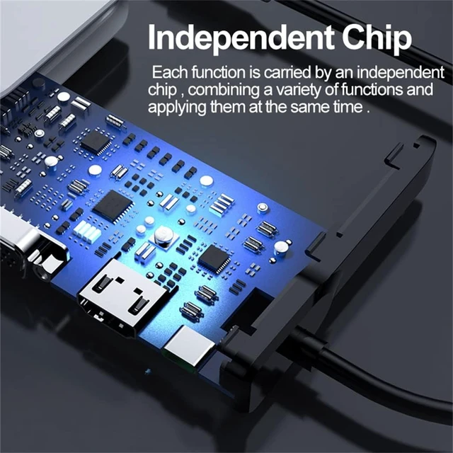 Alt view image 4 of 6 - C Hub 14 in 1 C Adapter with 4K VGA USB-C Thunderbolt 3 Gigabit Ethernet Audio SD/TF for(E)