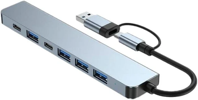 Alt view image 2 of 3 - KUNSR 7 in 1 USB Hub 3.0 Multiport Dock Station Type C Splitter 5GBps High-Speed Data Transfer USB-A Data Ports