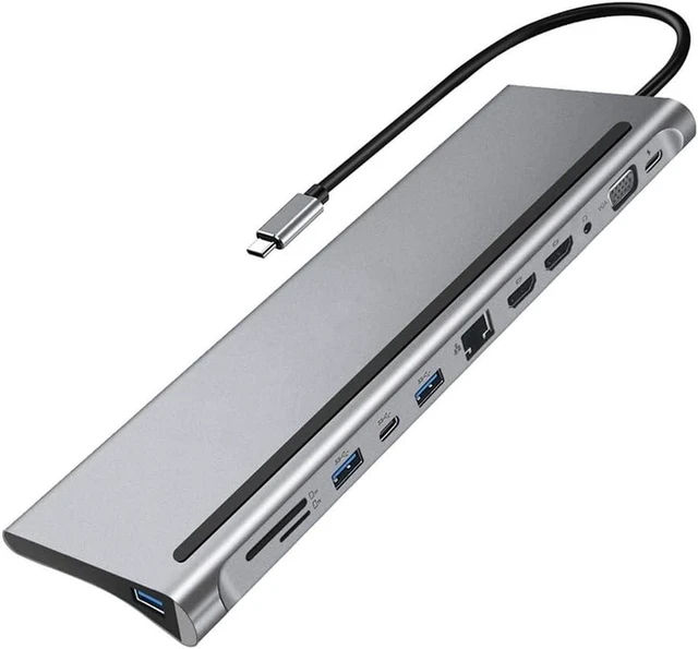 Main image of 12 in 1 C Hub to 4K SD/TF Reader Multi-Port Splitter Adapter for Laptop(12in1)