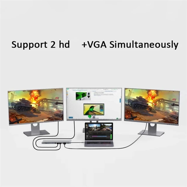 Alt view image 3 of 6 - 12 in 1 C Hub to 4K SD/TF Reader Multi-Port Splitter Adapter for Laptop(12in1)