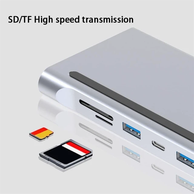 Alt view image 6 of 6 - 12 in 1 C Hub to 4K SD/TF Reader Multi-Port Splitter Adapter for Laptop(12in1)