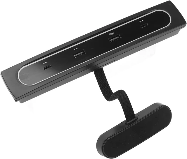 Alt view image 2 of 7 - 3 Y 2021 Center Console USB Hub Docking Station, 4 in 1 Multiport Charger with PD, Type C USB Ports, Stylish Black Design with LED Lights, Safe