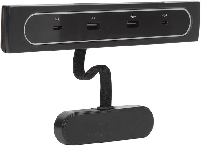 Alt view image 6 of 7 - 3 Y 2021 Center Console USB Hub Docking Station, 4 in 1 Multiport Charger with PD, Type C USB Ports, Stylish Black Design with LED Lights, Safe