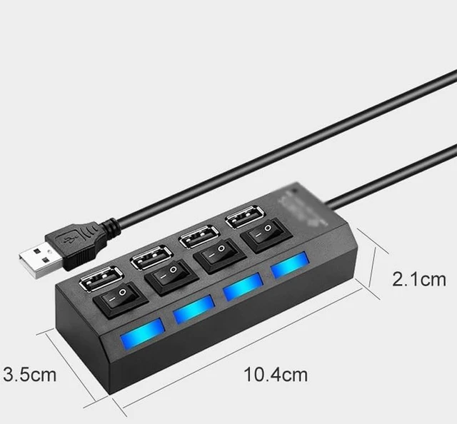 Alt view image 4 of 4 - 4-Port Independent Switch HUB 4-Port 2.0 Hub Computer USB Splitter (D As Shown)