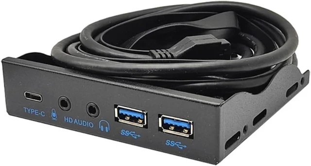 Main image of 3.5 Inch Front Panel USB Hub with USB Ports 19-Pin USB 3.2 10Gbps Type C