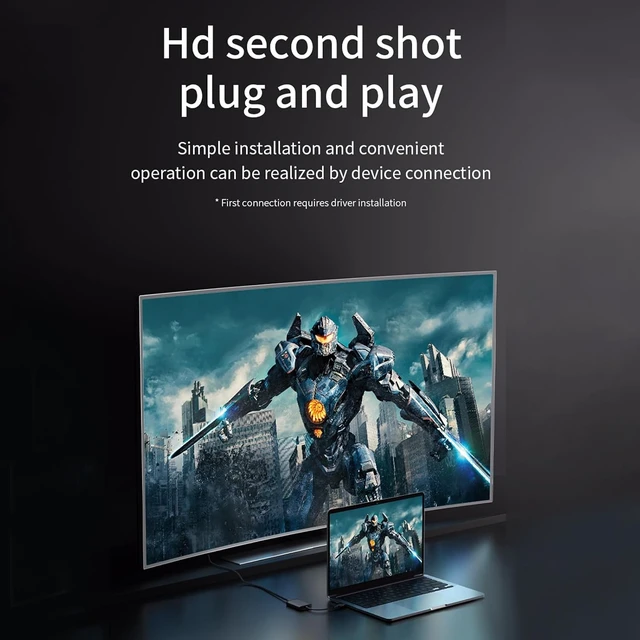 Alt view image 6 of 7 - Type C/USB3.0 to Dual HDMI Adapter 1080P 60Hz Extend 2 Different Screen Type C/USB3.0 Hub