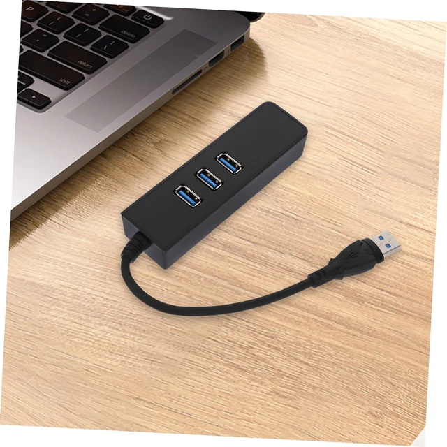 Alt view image 2 of 7 - Generic 3pcs Ports USB Type- Mbps Ethernet Adapter Compact Data Hub for Pc Laptop and Tv Supports USB Fast Data Transfer Sleek Black Design