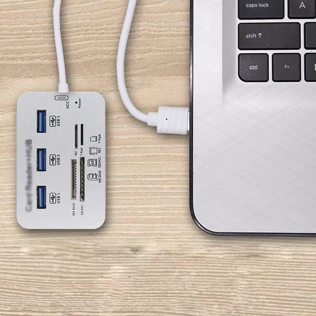 Alt view image 3 of 3 - Splitter Hub Multi Port with Card Reader All in one for Computer Accessories (Color : White Size : One Size) (White One Size)
