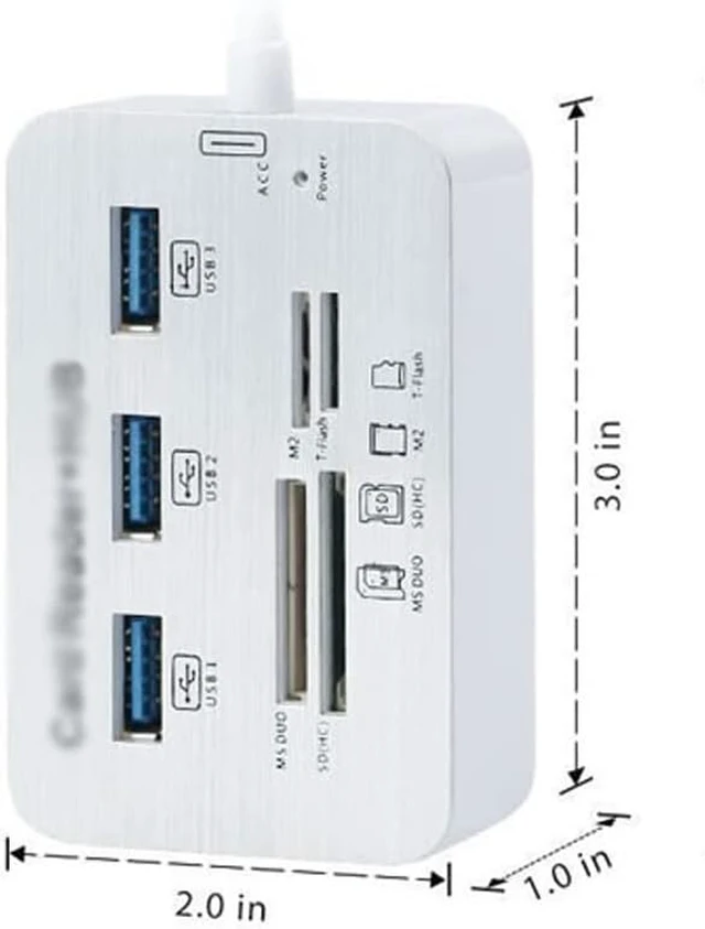 Alt view image 2 of 3 - Splitter Hub Multi Port with Card Reader All in one for Computer Accessories (Color : White Size : One Size) (White One Size)