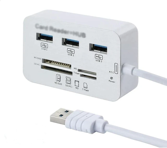 Main image of Splitter Hub Multi Port with Card Reader All in one for Computer Accessories (Color : White Size : One Size) (White One Size)