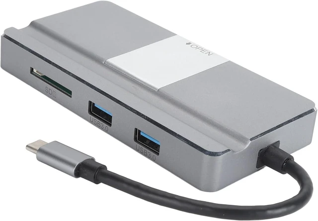 Alt view image 7 of 7 - USB C Hub Adapter, 8 in 1 USB C Hub Portable Plug and Play with Tablet Stand for Tablet