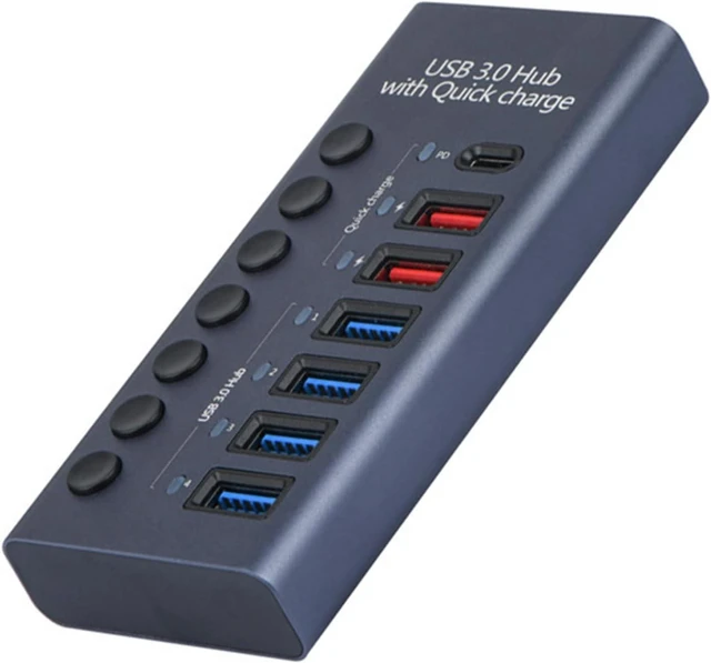 Main image of USB3.0 HUB, 10-Port/7-Port/4-Port with Switch Charging Type-C Computer Hub Expansion Dock Suitable For Pc, Laptop, Desktop,7-B