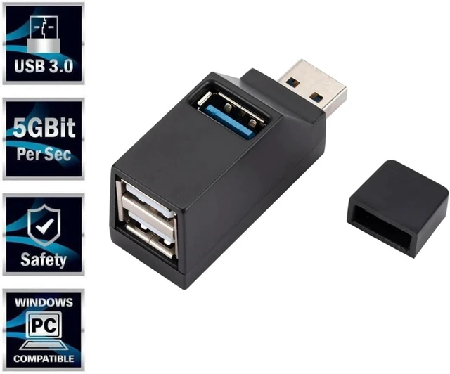 Alt view image 5 of 6 - USB 3.0 HUB Adapter Extender Portable Splitter Box 1 to 3 Ports High Speed U Disk Card Reader USB2.0 for PC Laptop USB Converter
