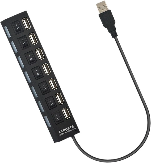 Alt view image 5 of 7 - USB 2.0 Power Adapter 4/7 Ports Universal USB HUB Splitter USB2.0 HUB Multiple Expander Switch Docking Stations(7 Ports)