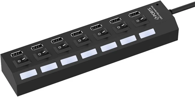 Alt view image 7 of 7 - USB 2.0 Power Adapter 4/7 Ports Universal USB HUB Splitter USB2.0 HUB Multiple Expander Switch Docking Stations(7 Ports)