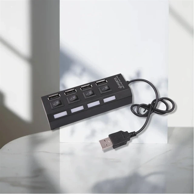 Alt view image 6 of 6 - Universal USB 2.0 Hub 4/7 Ports Power Adapter Splitter High Speed Mini Hub Socket Splitter Cable Adapter with ON/Off Switch(7 Ports)