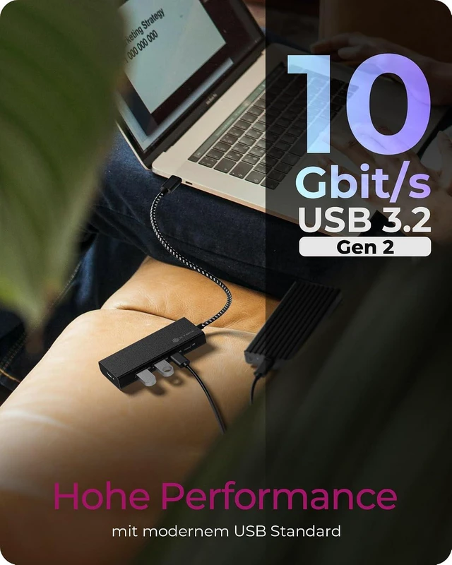 Alt view image 2 of 6 - ICY BOX USB-Hub IB-HUB1436-CPD 4-Port USB 3.2 Gen 2