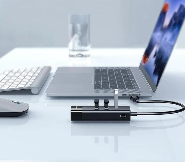 Alt view image 4 of 4 - USB 3.0 to USB Type-C Adapter, 4 Ports, USB 3.0 to USB Type-C Converter for MacBook Air, MacBook Pro, Chromebook