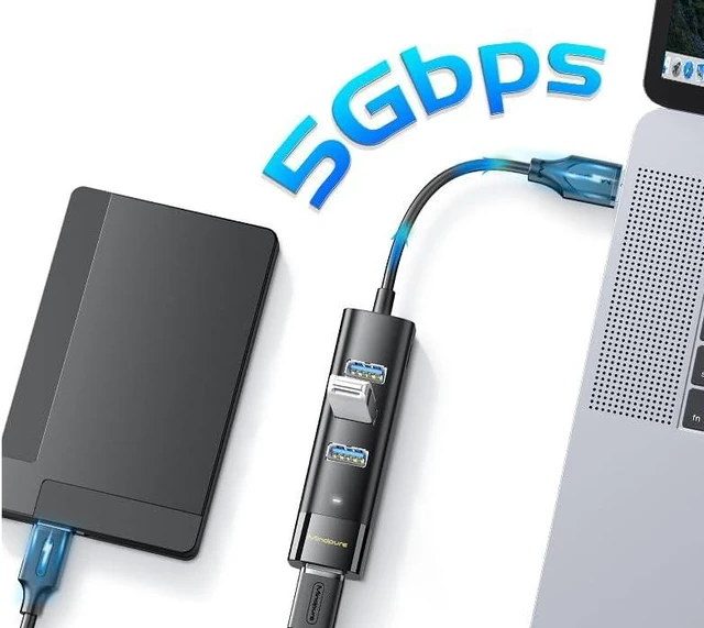Alt view image 2 of 4 - USB 3.0 to USB Type-C Adapter, 4 Ports, USB 3.0 to USB Type-C Converter for MacBook Air, MacBook Pro, Chromebook