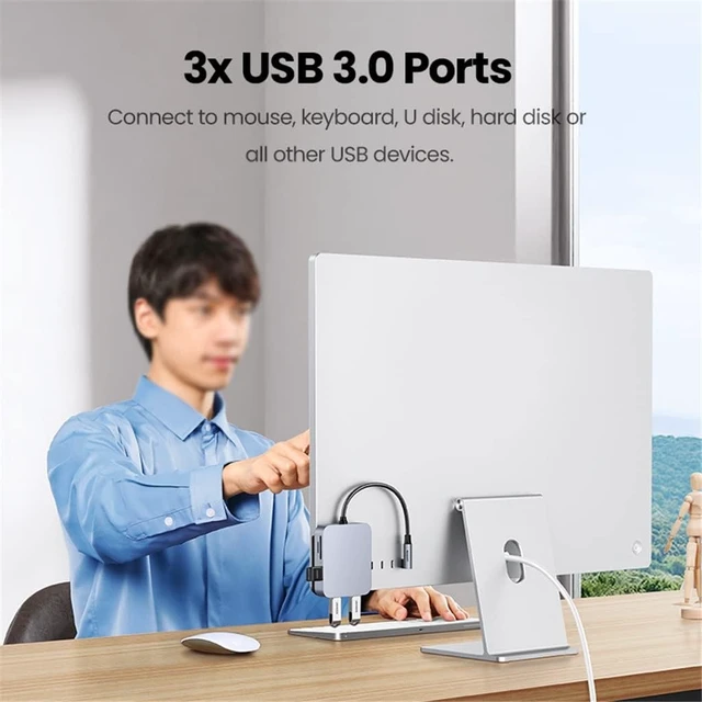 Alt view image 3 of 7 - Hubs 5 in 1 Type UGREEN USB C HUB to USB 3.0 5Gbps TF/SD Card 104MB/s Accessories Magnetic USB Hubs