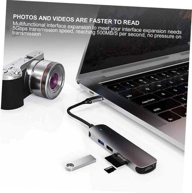 Alt view image 5 of 7 - Hemoton 2pcs USB Hub Type-c Adapter for Laptop and Phone Expansion USB Outputs for Connecting Keyboard Mouse Printer