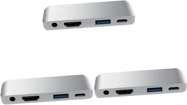 Main image of Hemoton 3pcs USB- Adapter Audio Jack USB and Pd Charging for Laptop Compact Silver Design for Enhanced Connectivity and Performance