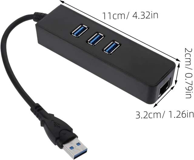 Alt view image 2 of 7 - Hemoton 3pcs USB Hub USB Type-c to Ethernet Adapter Mbps and Play for Laptop Pc Tv