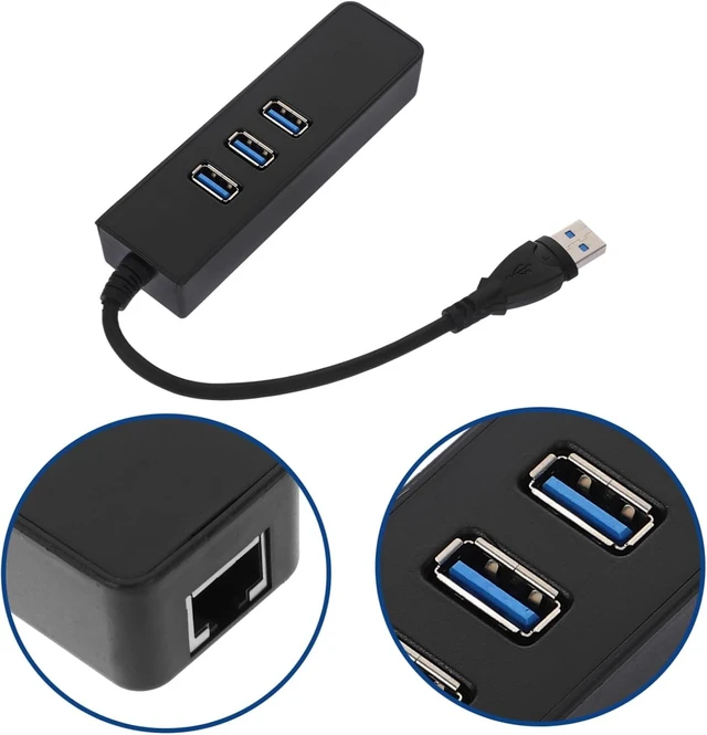 Alt view image 5 of 7 - Hemoton 3pcs USB Hub USB Type-c to Ethernet Adapter Mbps and Play for Laptop Pc Tv