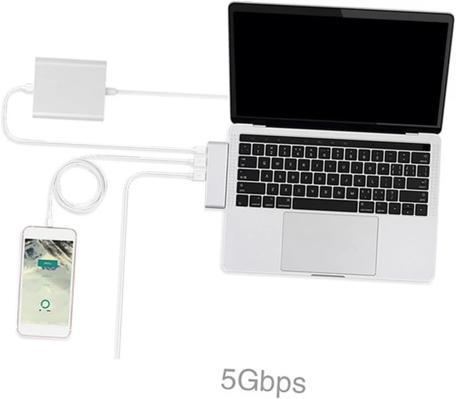 Alt view image 2 of 7 - jojofuny 3pcs Type-c USB Hub Adapter Dual USB Ports Card Reader Design for Devices Like Tablets and Laptops