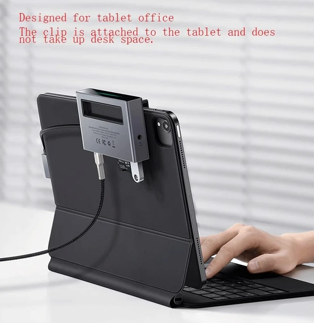 Alt view image 2 of 2 - USB Hub, Ultra-Slim Data USB Hub,Type C HUB to 4K HD TF SD Card Reader Retractable Clip USB C 3.0 Adapter Dock Station Splitter, for Mac & PC