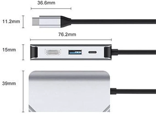 Alt view image 5 of 7 - USB Hub, Ultra-Slim Data USB HubType-C Docking Station Type C to HDMI-Compatible 4K to VGA USB Splitter Hub for Mac & PC