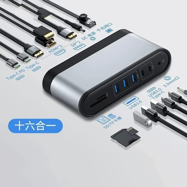 Alt view image 3 of 7 - USB Hub, 16-Port USB 3.0 Hub, USB Type-C HUB Multifunction Adapter Ultra-Slim Data USB Splitter Charging Supported Compatible with Laptop,PC, Flash Drive, Mobile HDD, QIYUDS88