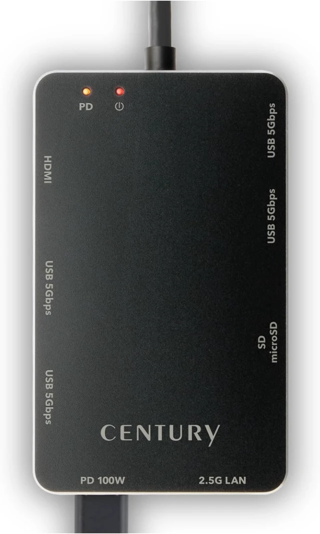 Alt view image 2 of 7 - Century USB Type-C Connected USB 5Gbps Hub, HDMI, SD Card Reader, 2.5 Gigabit LAN, PD100W Compatible Docking Station CD-UHSL25P100_FP
