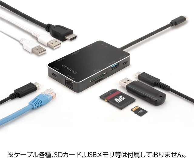 Alt view image 6 of 7 - Century USB Type-C Connected USB 5Gbps Hub, HDMI, SD Card Reader, 2.5 Gigabit LAN, PD100W Compatible Docking Station CD-UHSL25P100_FP