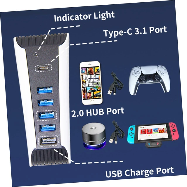 Alt view image 6 of 7 - Uonlytech 3pcs USB Hub Port Desktop Splitter Adapter High-Speed Compatible Multiple Devices USB Expansion for Game Consoles