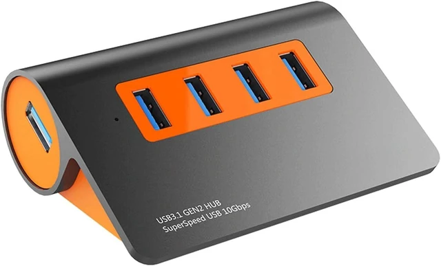 Main image of USB Hub, Ultra-Slim Data USB Hub, One to Four converters, USB3.1 Gen2 Hub Aluminum USB Hub PC Splitter 10Gbps Super Speed