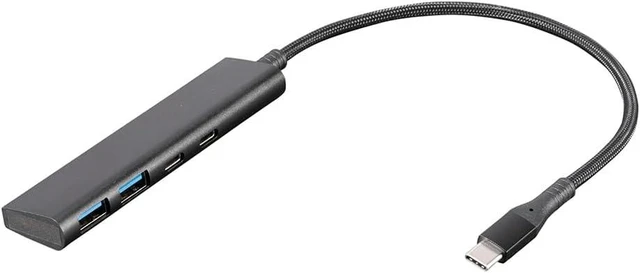 Main image of Digio2 USB3.2Gen1 Type-C 4-Port Cx2/Ax2 Aluminum USB Hub Black Z0123