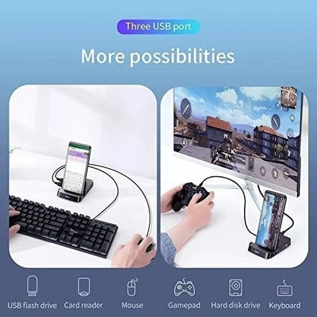 Alt view image 4 of 4 - USB Hub, 8 in 1 USB Type C Hub Docking Station USB-C to HDMI USB 3.0 HUB SD TF Card PD Adapter