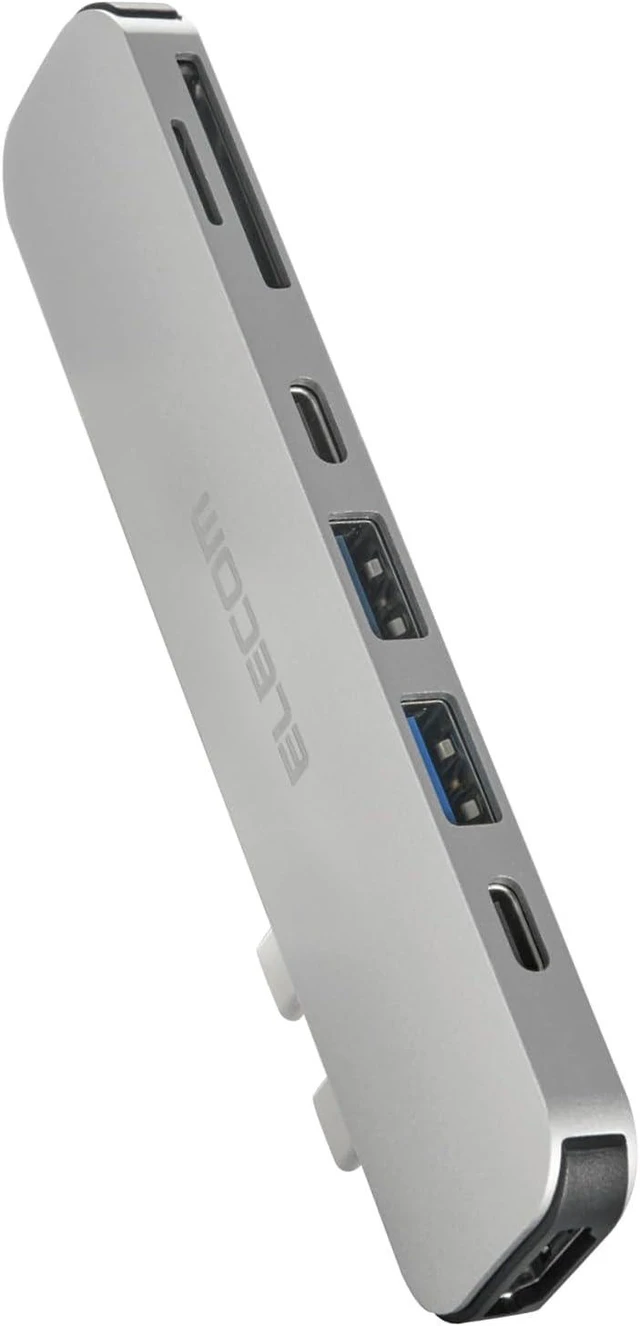 Main image of Elecom DST-C24SV/EC USB Type-C Hub Docking Station for MacBook 7-in-2 USB PD Support (100W) Input and Output Type-C 1 Data Transfer Type C x 1 USB-A x 2 HDMI x 1 SD x 1 Micro SD x 1 Silver