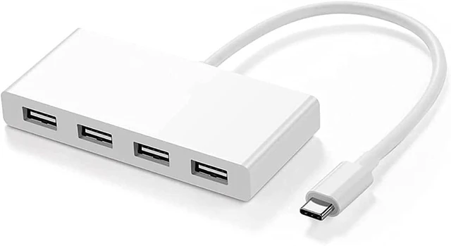 Main image of KouRy USB Type C to USB,4-in-1 USB Hub, USB 2.0, Compatible for Type C Laptop, PC, Flash Drive, Mobile HDD (Black)