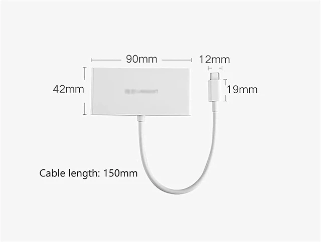 Alt view image 2 of 5 - KouRy USB Type C to USB,4-in-1 USB Hub, USB 2.0, Compatible for Type C Laptop, PC, Flash Drive, Mobile HDD (Black)