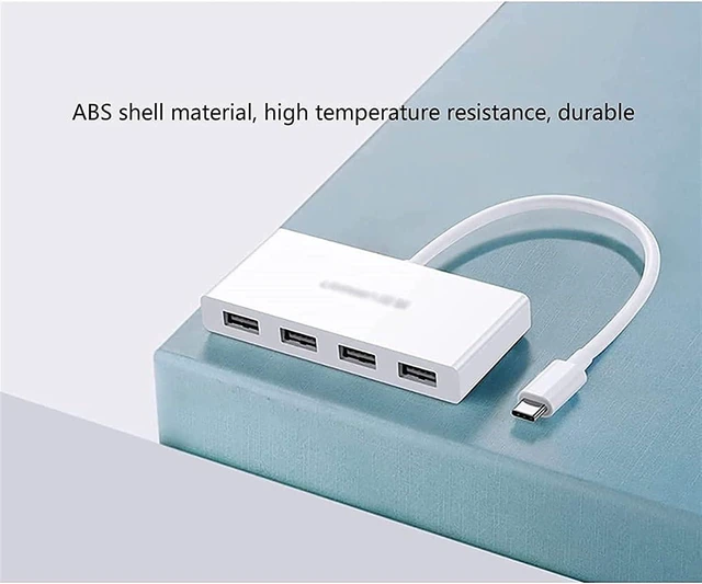 Alt view image 4 of 5 - KouRy USB Type C to USB,4-in-1 USB Hub, USB 2.0, Compatible for Type C Laptop, PC, Flash Drive, Mobile HDD (Black)