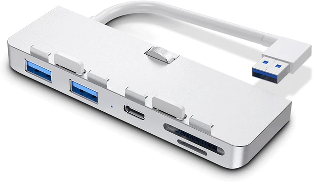 Alt view image 2 of 7 - USB Hub, Multifunctional USB SplitterAluminum Alloy USB 3.0 Hub Adapter Splitter with SD/TF Card Reader for Mac & PC