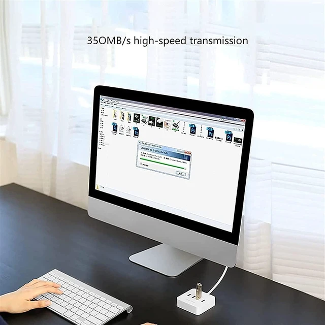 Alt view image 2 of 5 - KouRy USB Hub,4-in-1 USB 3.0 Data to USB Hub Adapter Compatible with PC, Flash Drive, Mobile HDD and More (White)