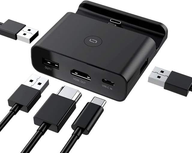 Alt view image 2 of 7 - USB Hub,Ultra-Slim Data USB Hub, Video Converter HDMI to TV, Type-c Charging (Color : Black)