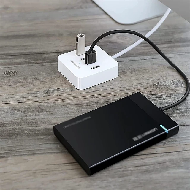 Alt view image 5 of 5 - KouRy USB Hub,4-in-1 USB 3.0 Data to USB Hub Adapter Compatible with PC, Flash Drive, Mobile HDD and More (White)