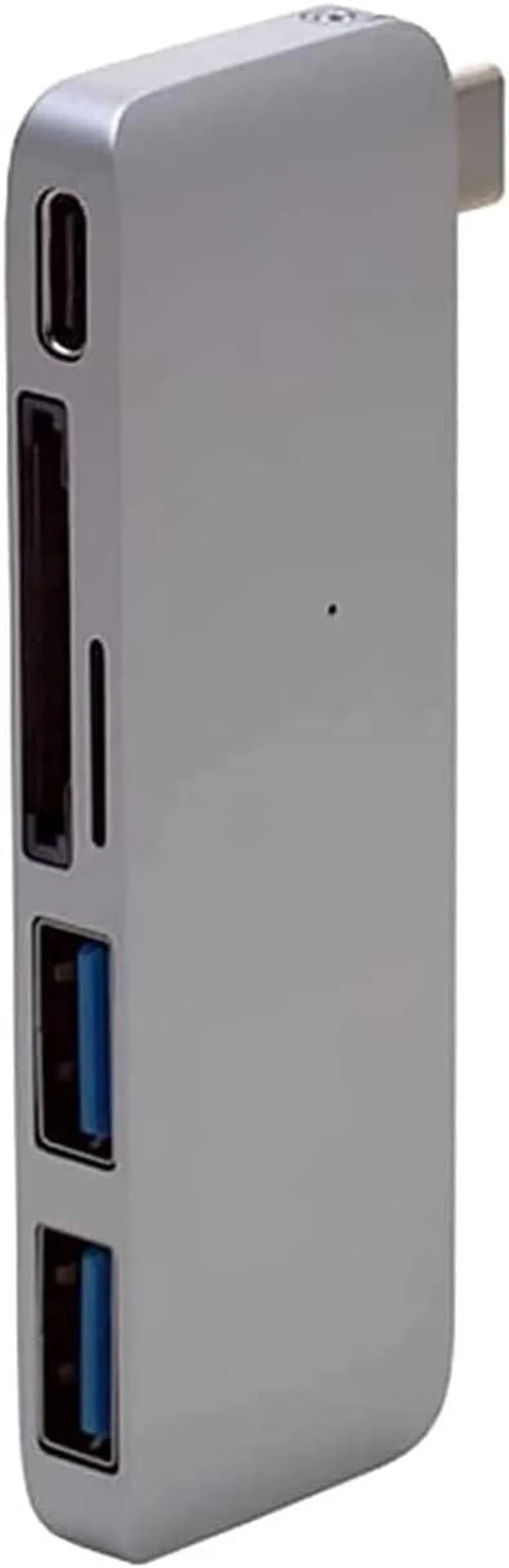 Main image of KouRy USB Hub, USB Docking Station, 5 in 1 Hub with 2 USB 3.0 Ports, 60W PD, SD/TF Card Reader, Aluminum USB-C Dock Adapter (Grey)
